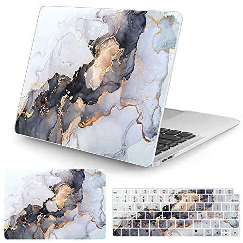 Watbro Compatible with MacBook Air 13 Inch Laptop Case 2020 2019 2018 Release A2337 M1/A2179/A1932,Colorful Marble Case with Keyboard Cover Skin for MacBook Air 2020 with Touch ID