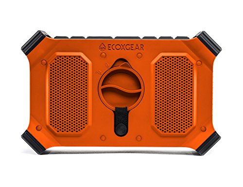 ECOXGEAR EcoSlate GDI-EXSLT800 Rugged Waterproof Floating Portable Bluetooth 20 Watt Stereo Wireless Smart Speaker (Orange)