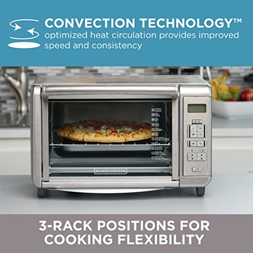 BLACK+DECKER 6-Slice Digital Convection Countertop Toaster Oven, Stainless Steel, TO3280SSD