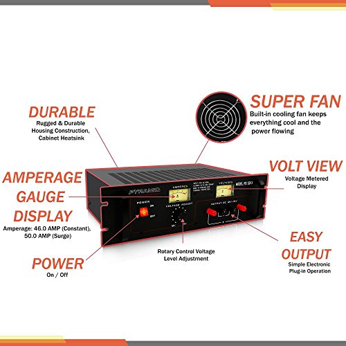 Pyramid 50-Ampere Power Supply with Built-in Cool Fan