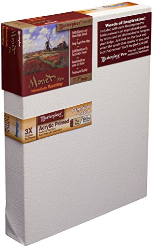 Masterpiece Artist Canvas 43011 Monet PRO 1-1/2" Deep, 6" x 12", Cotton 10.5oz - 3X - Monterey Most Popular