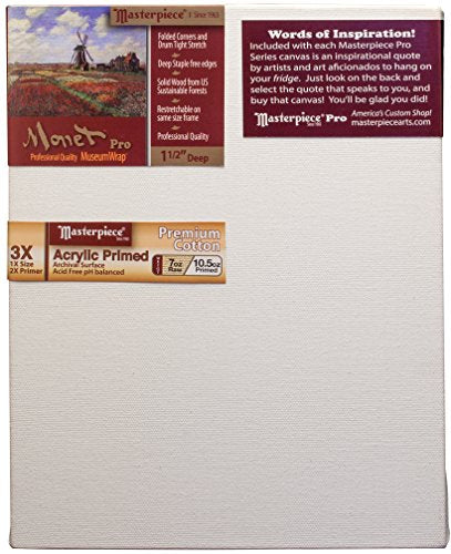 Masterpiece Artist Canvas 43011 Monet PRO 1-1/2" Deep, 6" x 12", Cotton 10.5oz - 3X - Monterey Most Popular