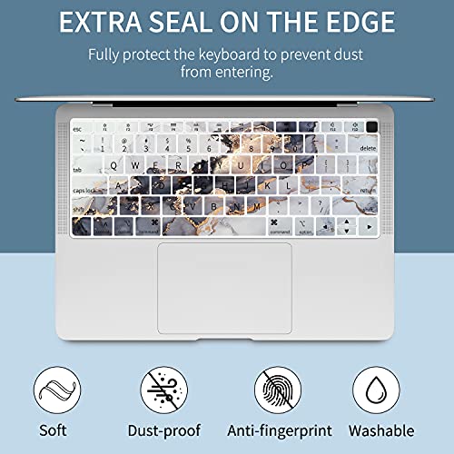 Watbro Compatible with MacBook Air 13 Inch Laptop Case 2020 2019 2018 Release A2337 M1/A2179/A1932,Colorful Marble Case with Keyboard Cover Skin for MacBook Air 2020 with Touch ID