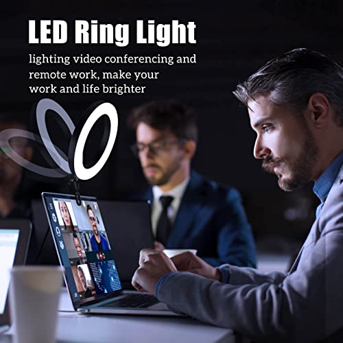 Selfie Ring Light for Zoom Meeting, Dimmable Desktop LED Circle Light with Tripod Stand, 6'' Lighting Kit Gifts for Live Streaming/Laptop Video Conference/Makeup/YouTube/Vlog/Video Recording