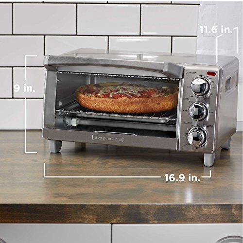 BLACK+DECKER 4-Slice Toaster Oven with Natural Convection, Bake, Broil, Toast, Keep Warm