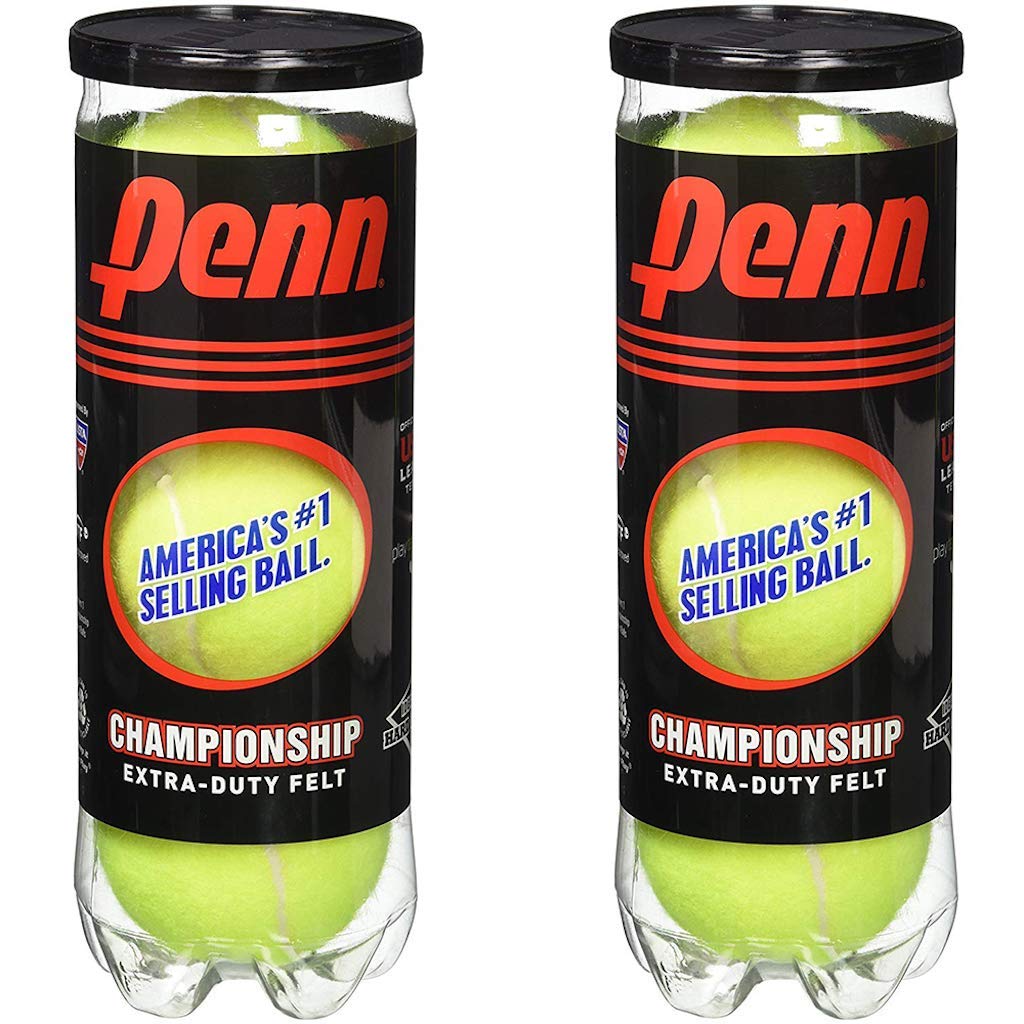 Championship Tennis Balls - Extra Duty Felt Pressurized Tennis Balls - (2 Cans, 6 Balls)